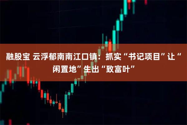 融股宝 云浮郁南南江口镇：抓实“书记项目”让“闲置地”生出“致富叶”